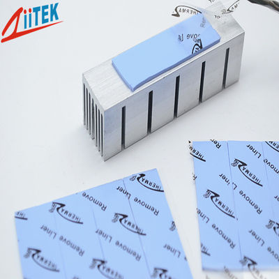 Blue 5.0 W/mK Ultra Soft Thermal Gap Filler With Adhesive Coating Silicone Rubber Sheet For AI Processors AI Servers